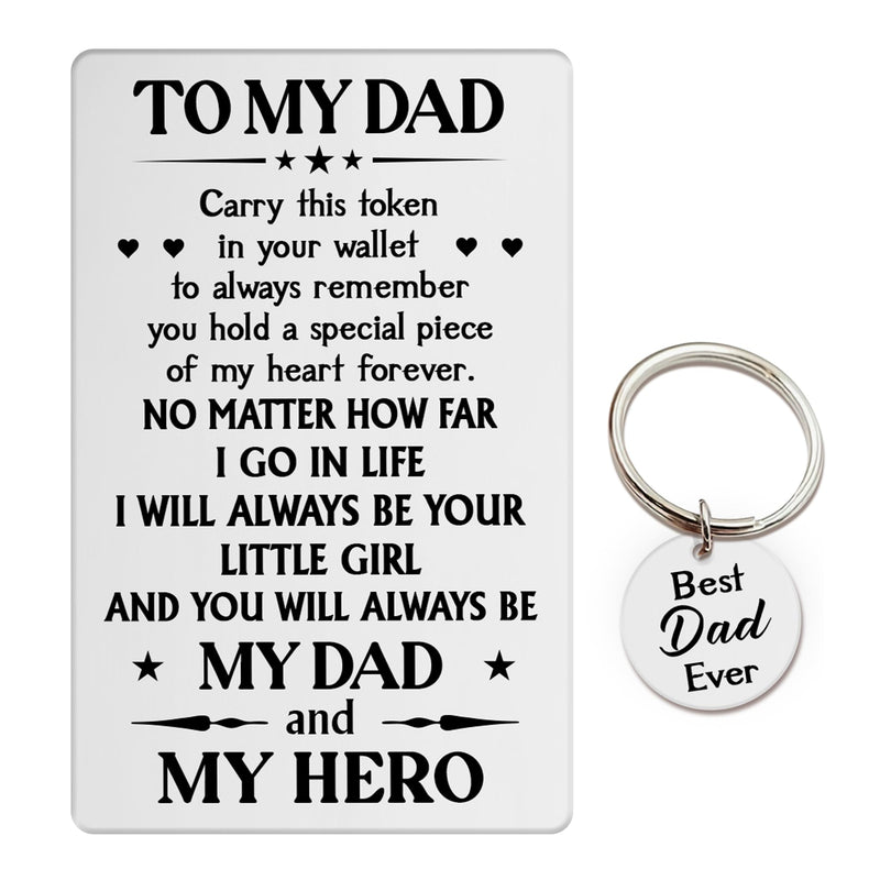 My Dad & My Hero Gift From Daughter - Wallet Card & Keychain