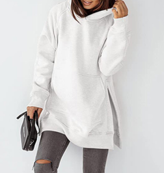 Solid Color Hooded Pullover Sweatshirt for Women
